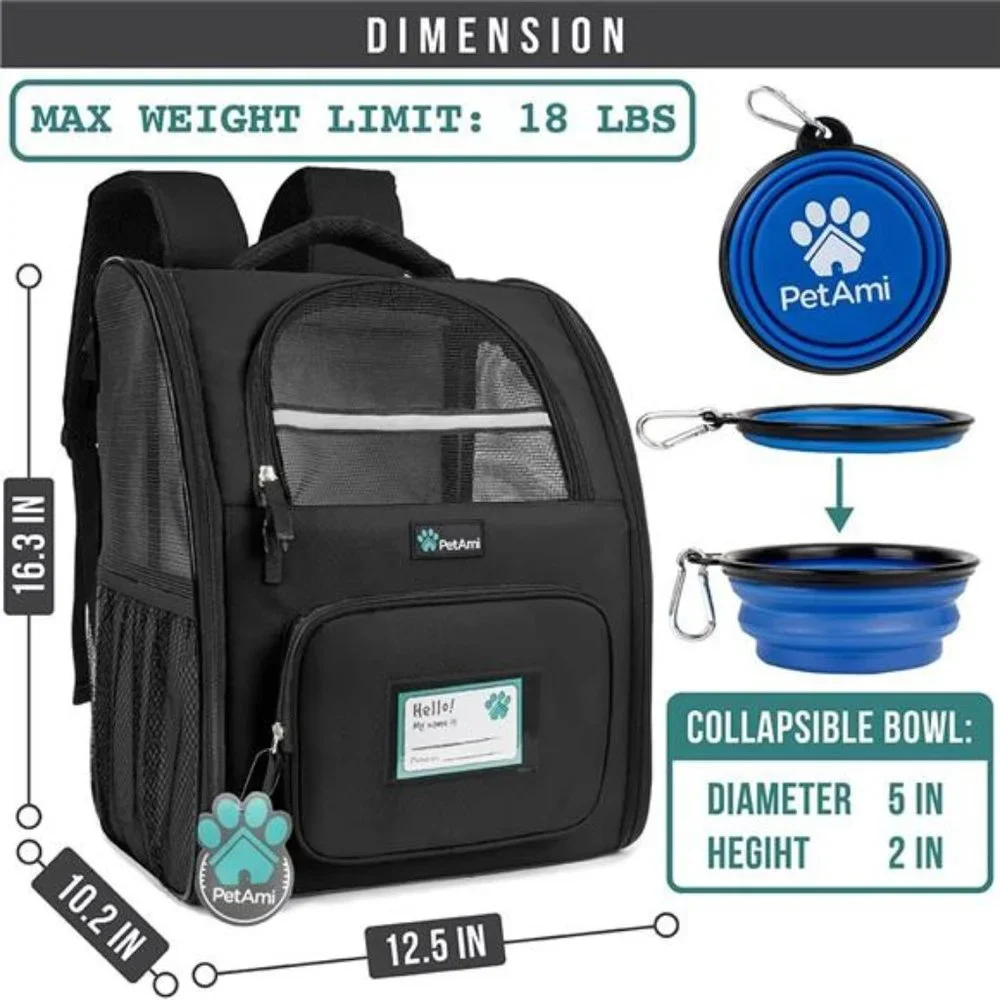 Dog Backpack Carrier for Small Large Cat, Pet, Puppies, Ventilated Pet Backpack